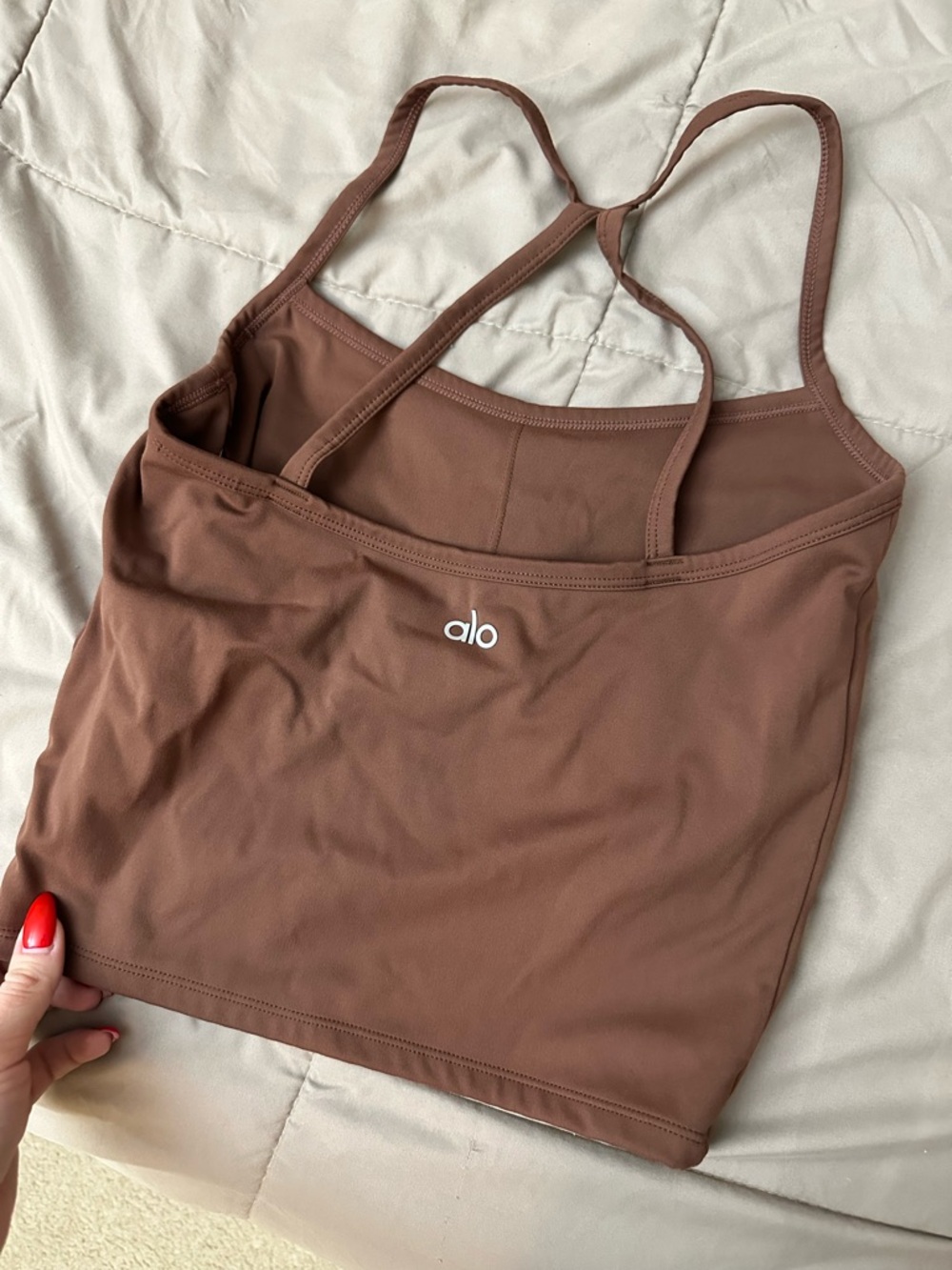 ALO Yoga Brown Strappy Tank Top